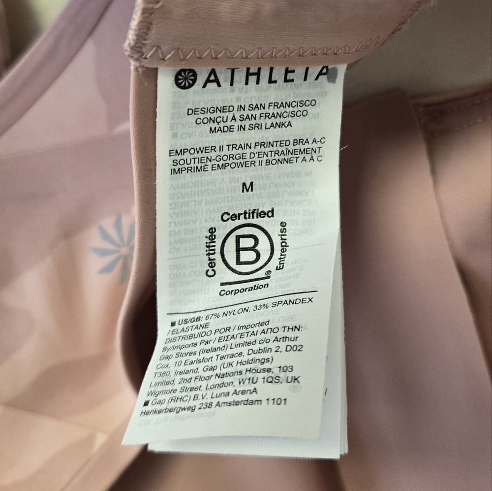 Athleta Empower II Train Printed Bra A-C Pink Camo M - Picture 5 of 9
